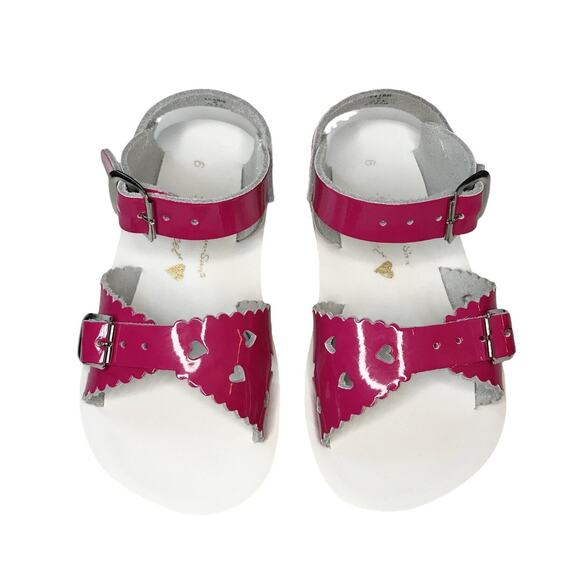New! Saltwater Shiny Fuchsia Sweetheart Sandals 6 - Picture 1 of 5
